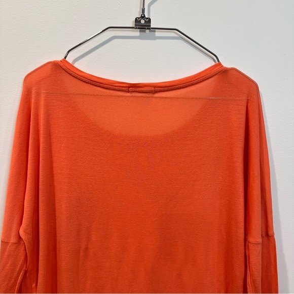 LA Made Long Sleeve Modal Drop Shoulder Top / Coral / S - Picture 5 of 10